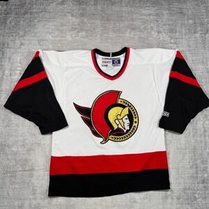 Ottawa Senators Jersey Mens Medium White Vintage 90s CCM NHL Hockey Blank